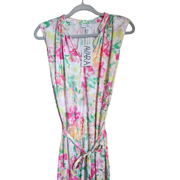 Current Air Botanical Floral Midi Maxi‎ Dress XS Sleeveless Flowy Wedding NWT - Picture 4 of 15